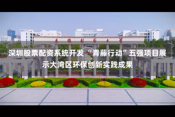 深圳股票配资系统开发 “青藤行动”五强项目展示大湾区环保创新实践成果