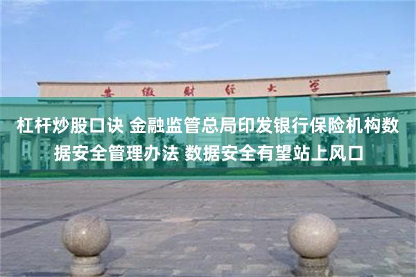 杠杆炒股口诀 金融监管总局印发银行保险机构数据安全管理办法 数据安全有望站上风口