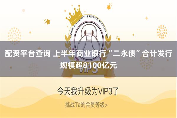 配资平台查询 上半年商业银行“二永债”合计发行规模超8100亿元