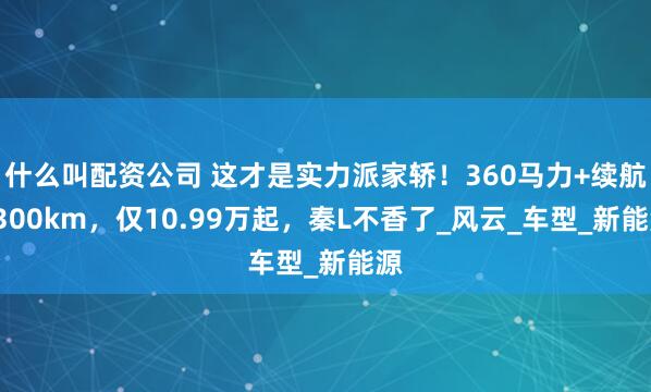 什么叫配资公司 这才是实力派家轿！360马力+续航2300km，仅10.99万起，秦L不香了_风云_车型_新能源