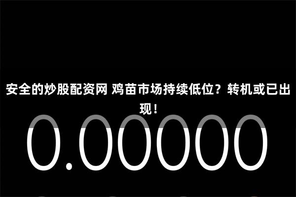 安全的炒股配资网 鸡苗市场持续低位？转机或已出现！
